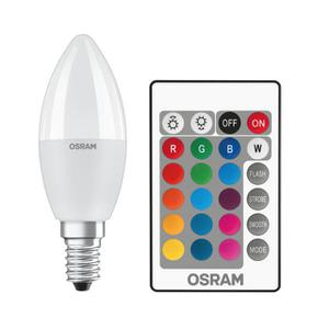 Лампа светодиодная 5,5W 2700К RGB Е14 свеча матовая LEDSCLB40REM OSRAM